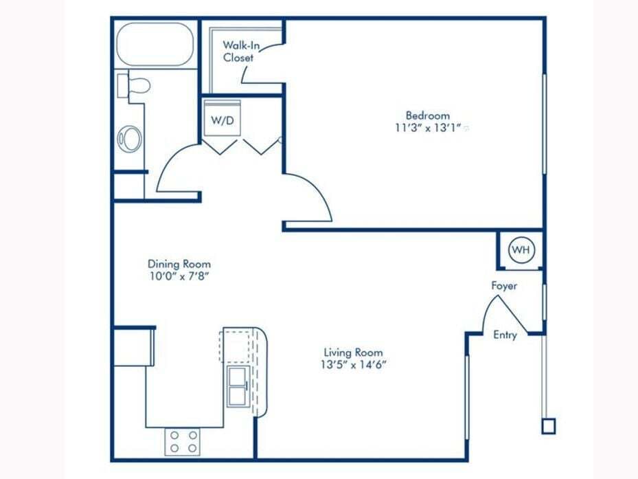 Floor Plan - 1 Bedroom 1 Bathroom