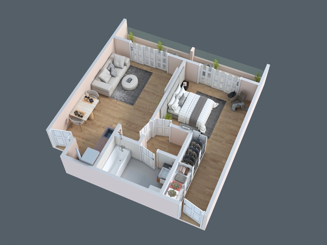 Floor Plan - One Bedroom One Bath