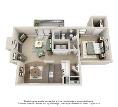 1BR/1BA - 1 Bedroom 751