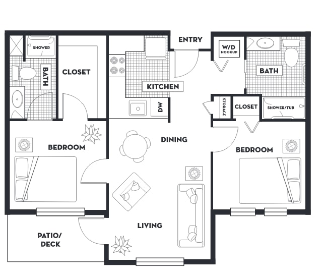 Two Bedroom - Deluxe 2B/ 2B