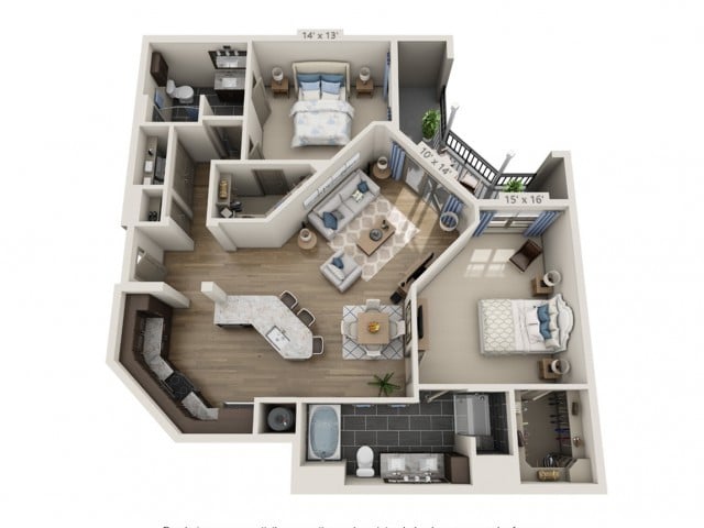 Floor plans are artist’s rendering. All dimensions are approximate. Actual product and specifications may vary in dimension or detail. Not all features are available in every apartment. Prices and availability are subject to change. - Robinson HC