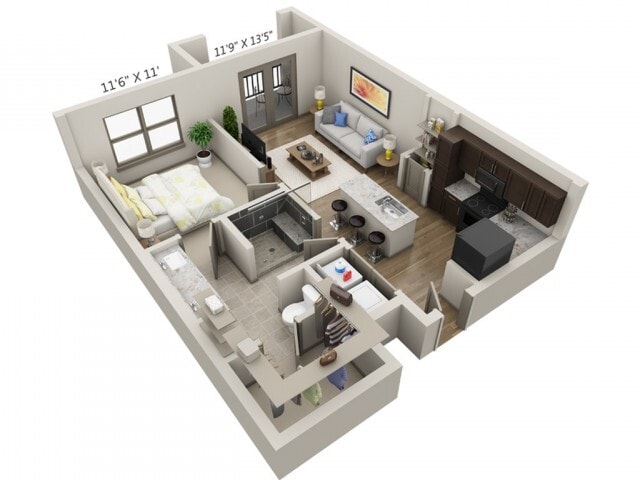 Floor plans are artist’s rendering. All dimensions are approximate. Actual product and specifications may vary in dimension or detail. Not all features are available in every apartment. Prices and availability are subject to change. - Allegro