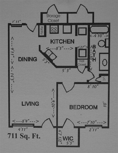 1BR/1BA - 1 Bedroom