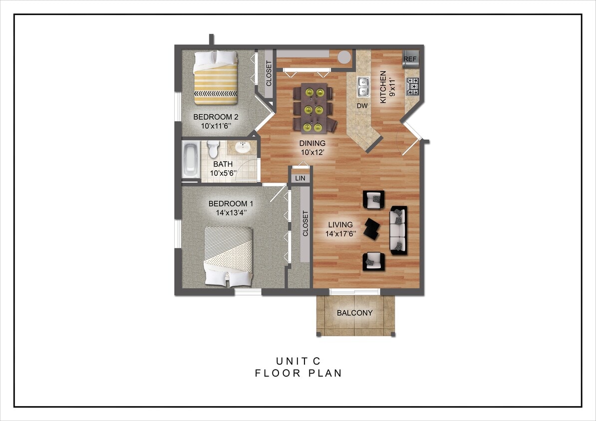 Floor Plan - Two Bedroom Style C