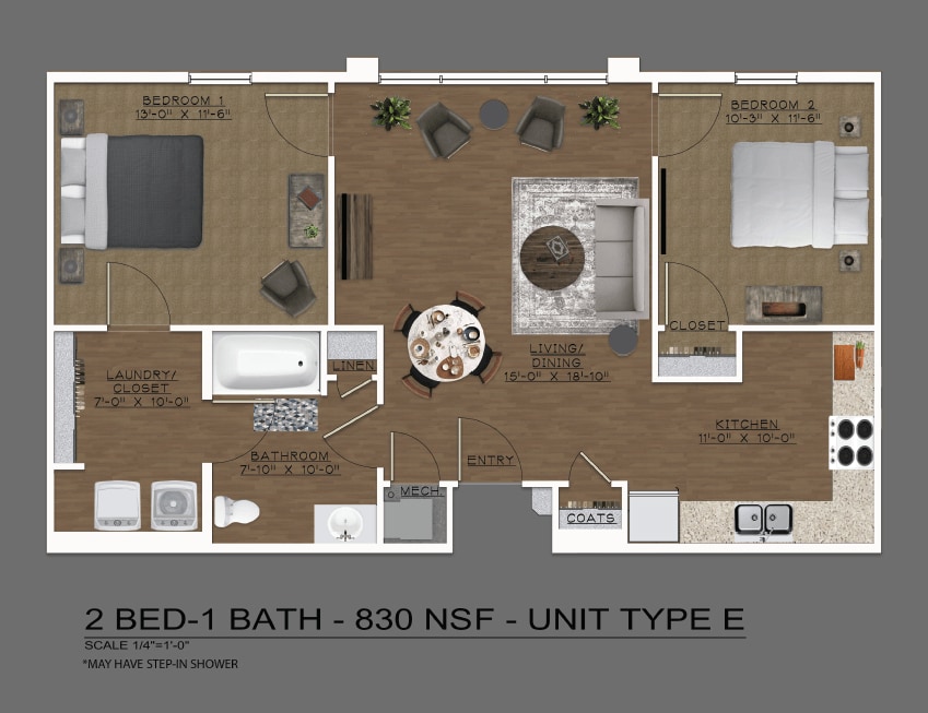 Floor Plan - 2 Bedrooms