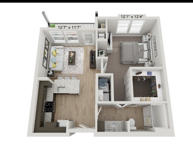 A1-1BR/BA | 1x1 | 655 sq ft - A1-1BR/BA