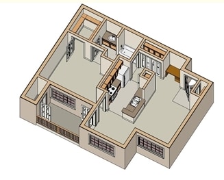 1BR/1BA - 1x1