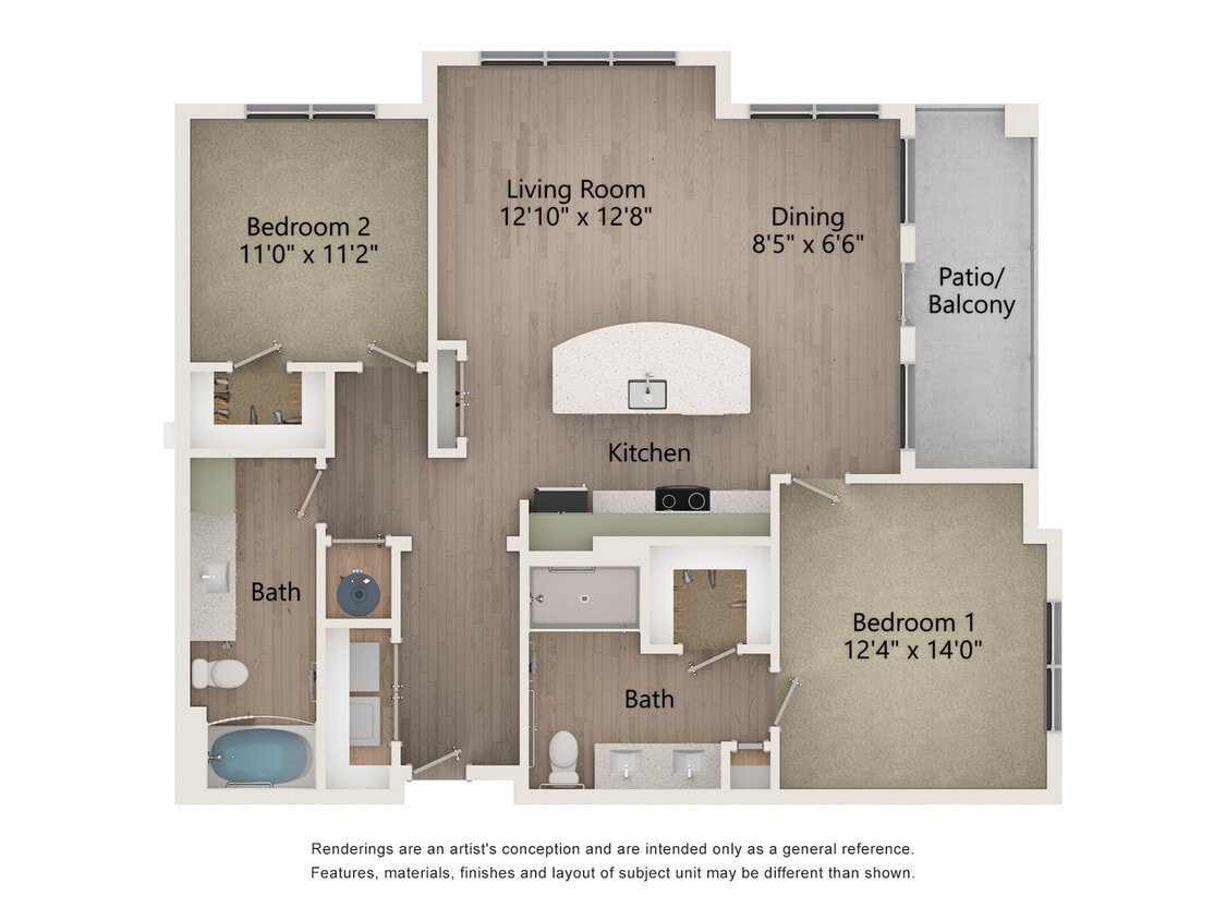 Laurel | 2x2 | 1278 sf - Laurel
