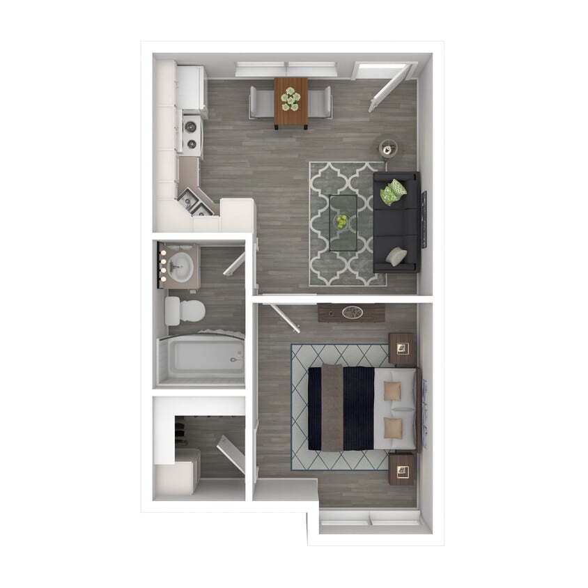 Floor Plan - 1 Bedroom/ 1 Bath