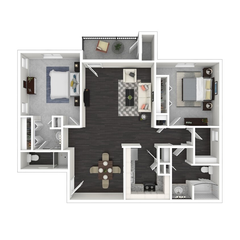 Floor Plan - 2 Bedroom | 2 Bath