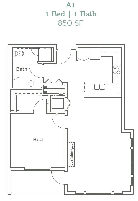 Floor Plan - One Bedroom A1