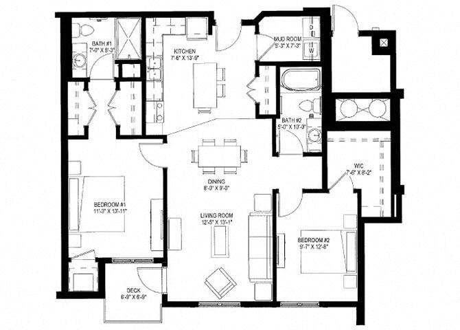 Floor Plan - Two Bedroom H