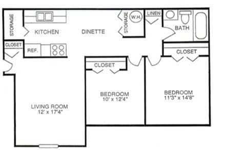 Floor Plan - Classic Two Bedroom