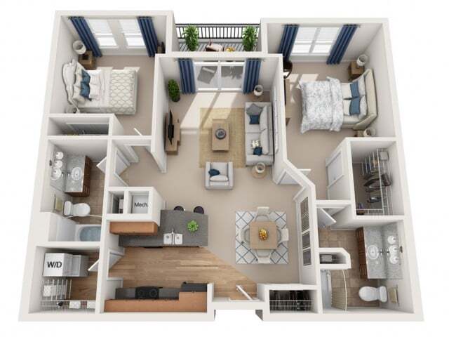 Floor plans are artist’s rendering. All dimensions are approximate. Actual product and specifications may vary in dimension or detail. Not all features are available in every apartment. Prices and availability are subject to change. - Harrison