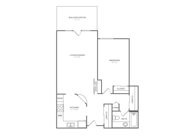 A1R | 1x1 | 908 sq ft - A1R