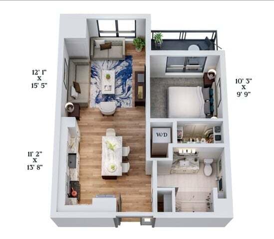 B5 | 1x1 | 661 sq ft - B5