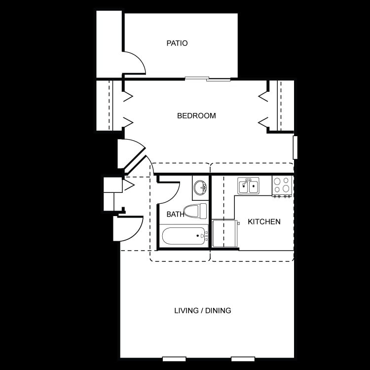 Floor Plan - 1 Bedroom 60%