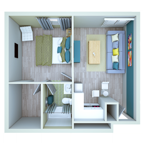 1 Bedroom B - 1 Bedroom B