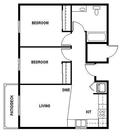 2BR/1BA - 2x1 Age 55+
