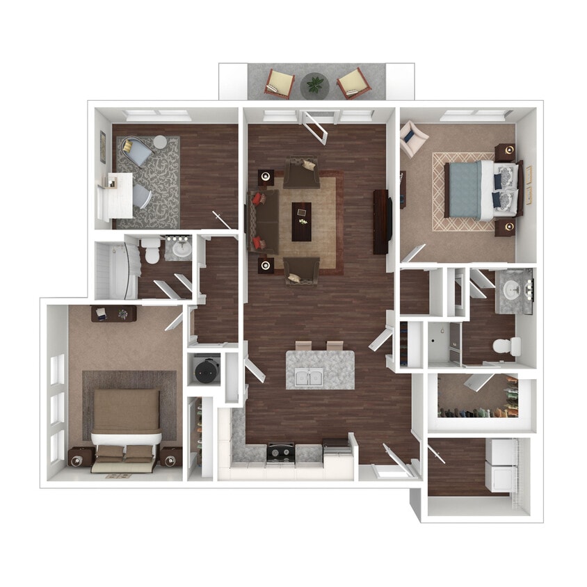 Floor Plan - 2 Bedroom with Den