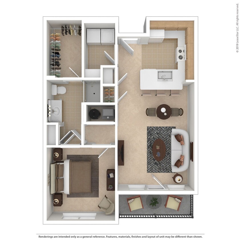 Floor Plan - 1 Bedroom Traditions