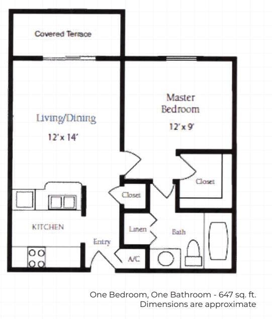 Floor Plan - One Bedroom Deluxe
