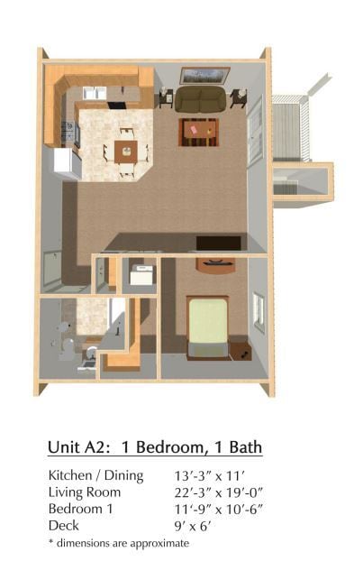Floor Plan - 2 BR 1 BA