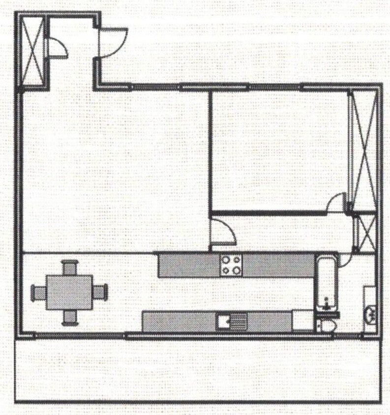 Floor Plan - 1 Bed 1 Bath