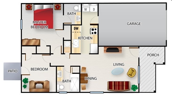 2BR/1.5BA - 2 Bedroom Villa