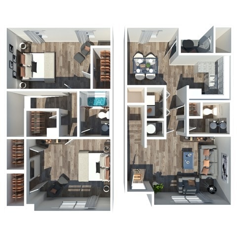 Two Bedroom - Huntley East 2 Bedroom 1.5 Bath Townhome 1084