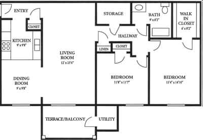 2BR/1BA - 2BR/1BA