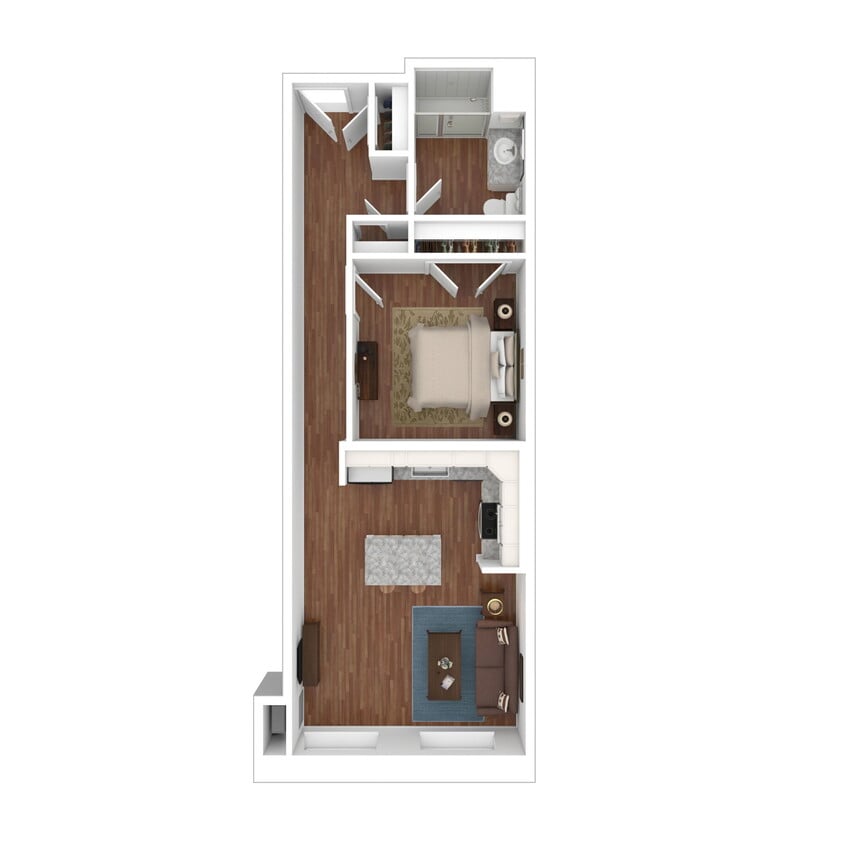 Floor Plan - 1 Bedroom - Income Restricted 