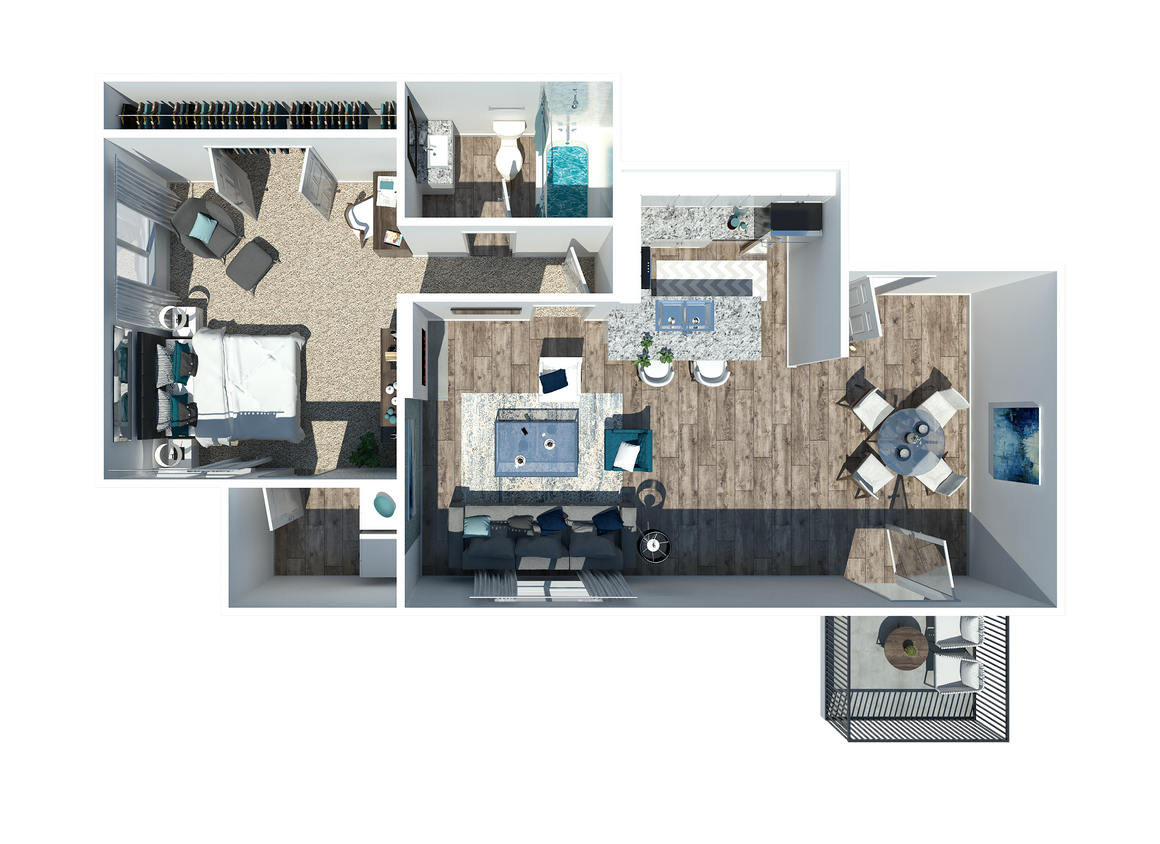 1 Bedroom 1 Bathroom 847 Square Feet - 1 Bedroom 1 Bath