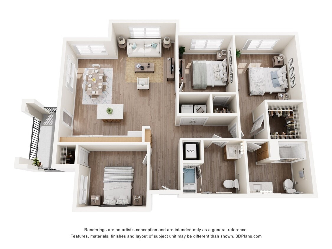 Floor Plan - 3AA (Wheelchair Accessible)