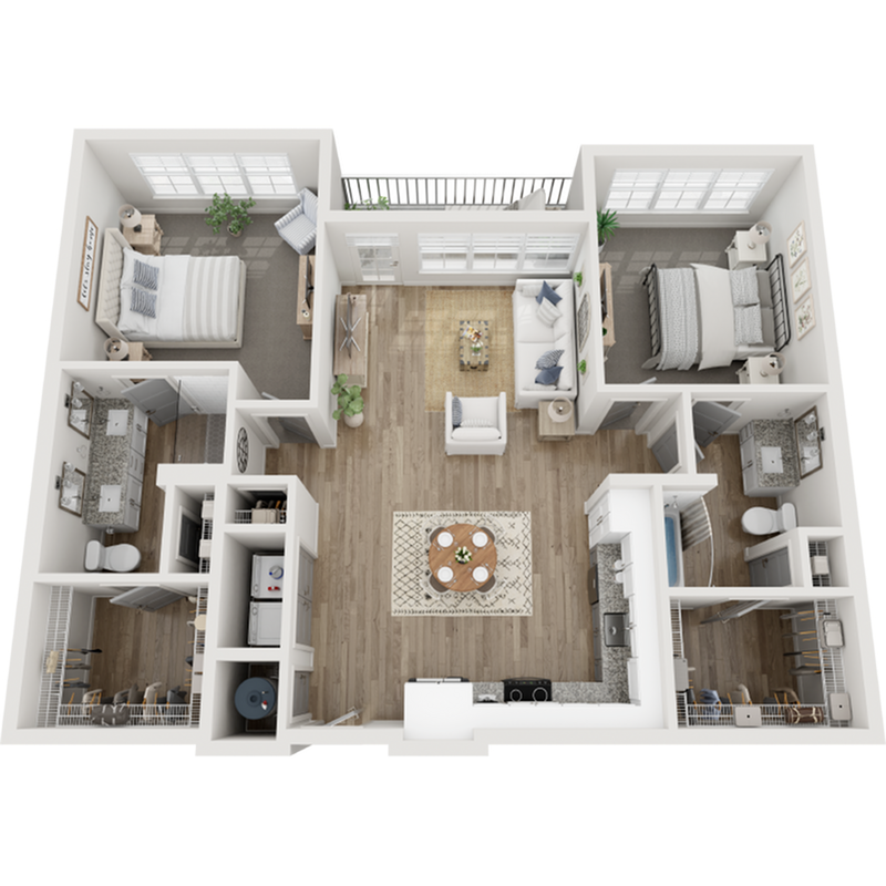 The Waterlily | 1,202 SF | 2 BR/2 BA Apartment - The Waterlily