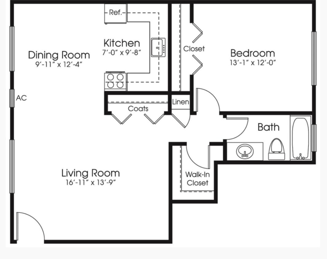 Floor Plan - 1/1 Standard