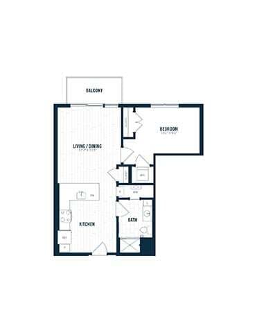 Floor Plan - B8 | 1 Bed | 1 Bath