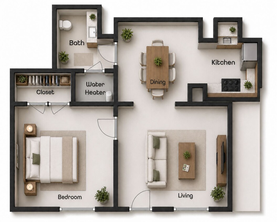 Floor Plan - 1 Bedroom