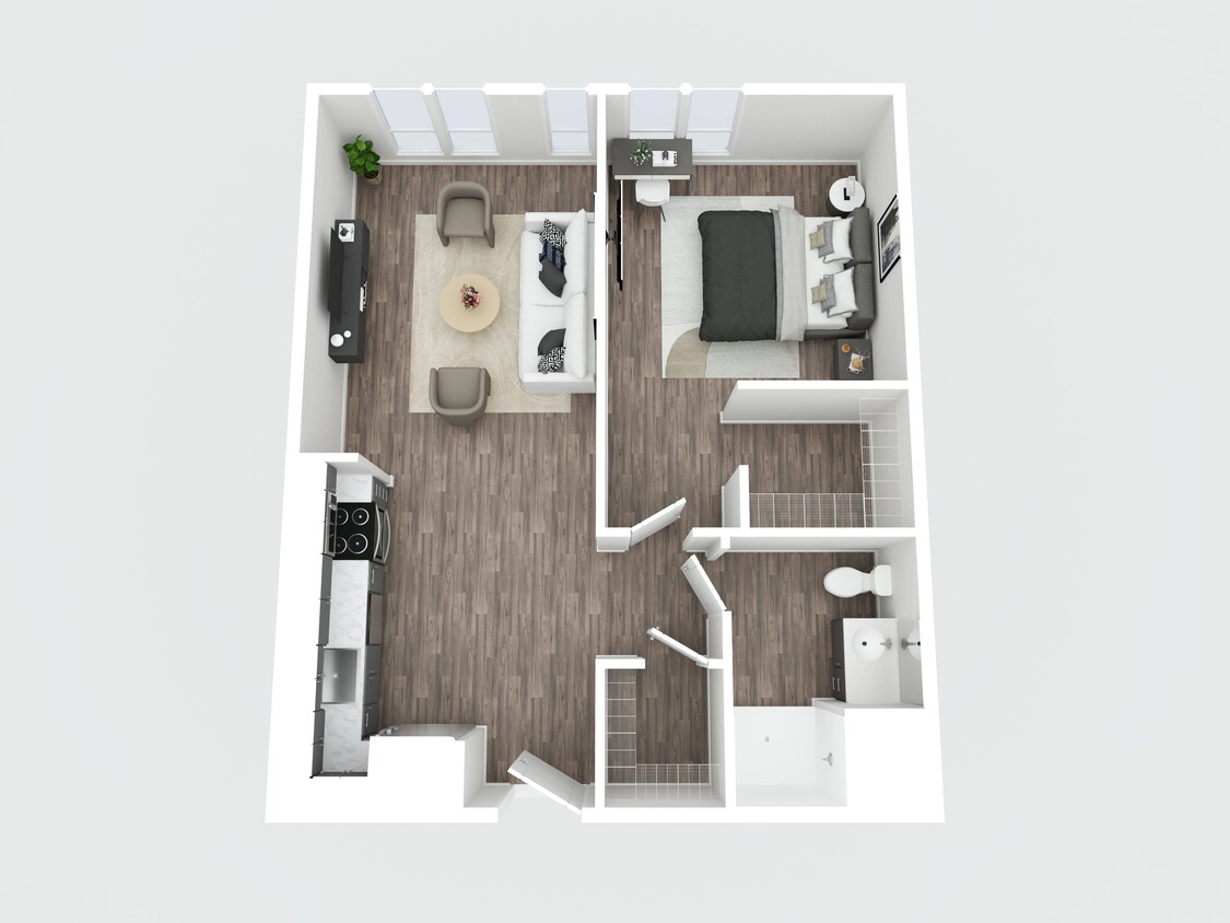 Floor Plan - 1 Bedroom 1 Bath