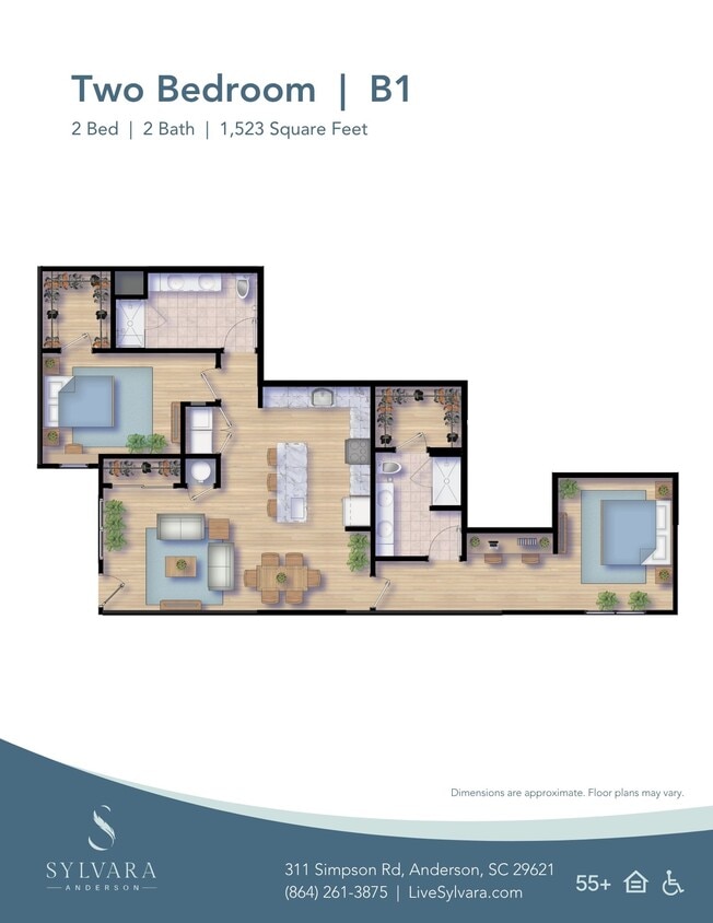 Floor Plan - 2 Bedroom 2 Bath
