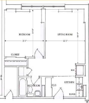 1BR/1BA - 1 Bedroom