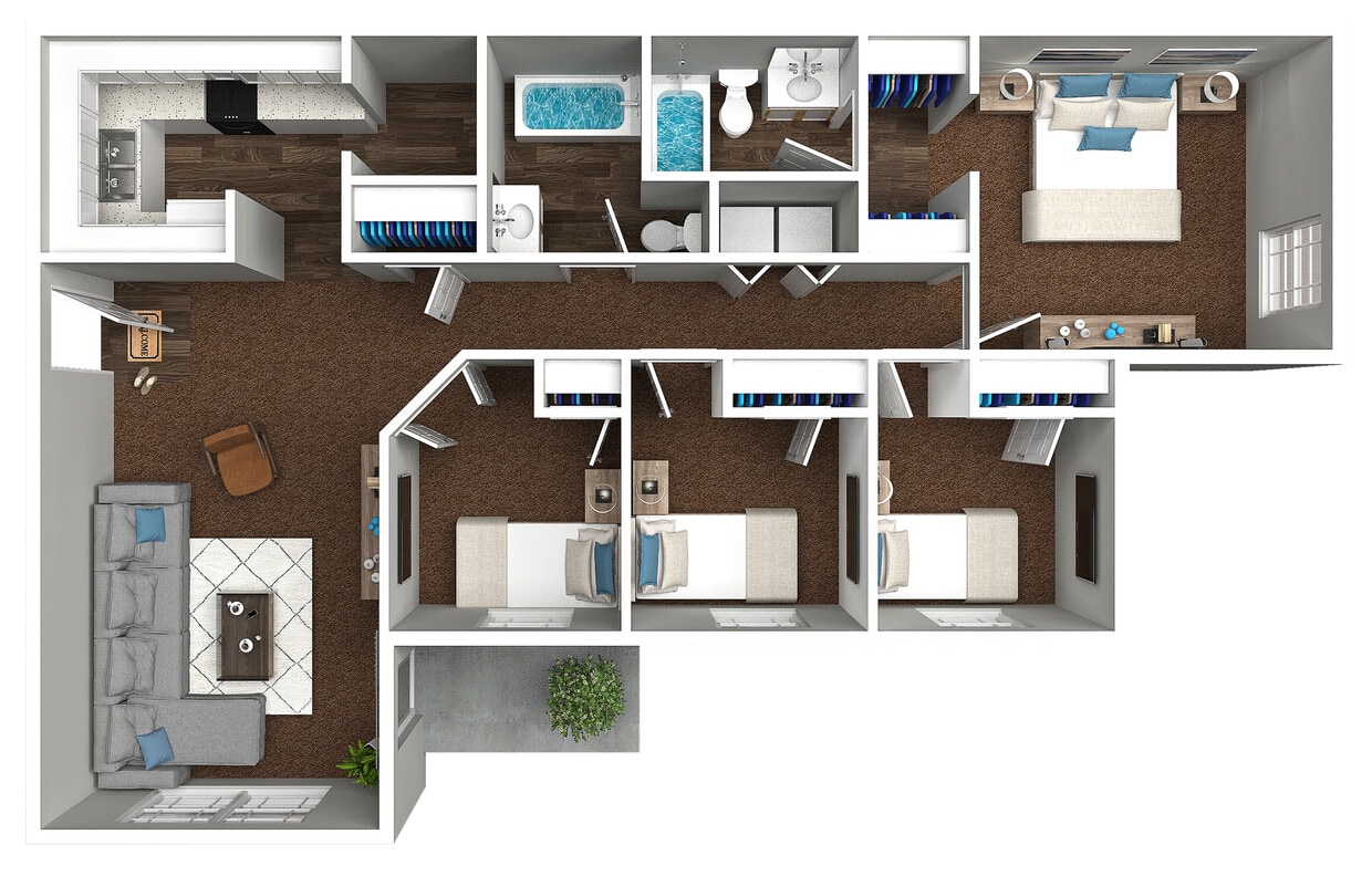 4 Bedroom 2 Bathroom - 4 Bedroom 2 Bath