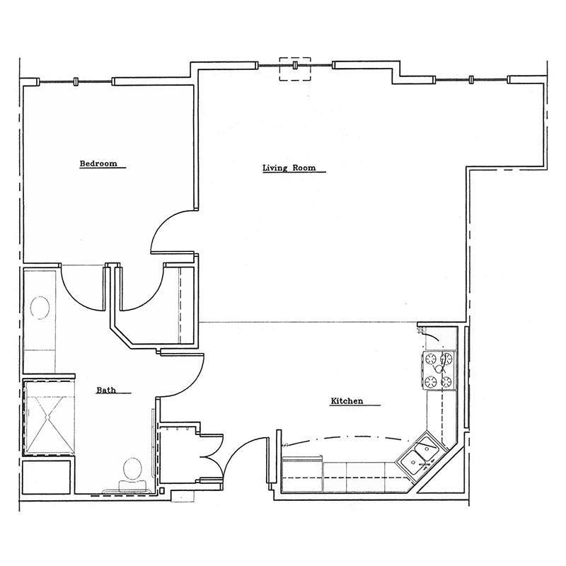 Floor Plan - 1 BED 1 BATH