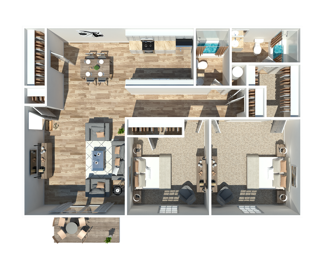 Two Bedroom - 2 Bedroom 2 Bath