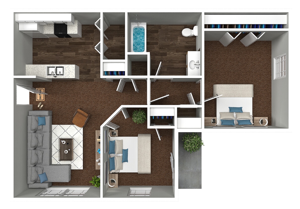 2 Bedroom 1 Bathroom - 2 Bedroom 1 Bath