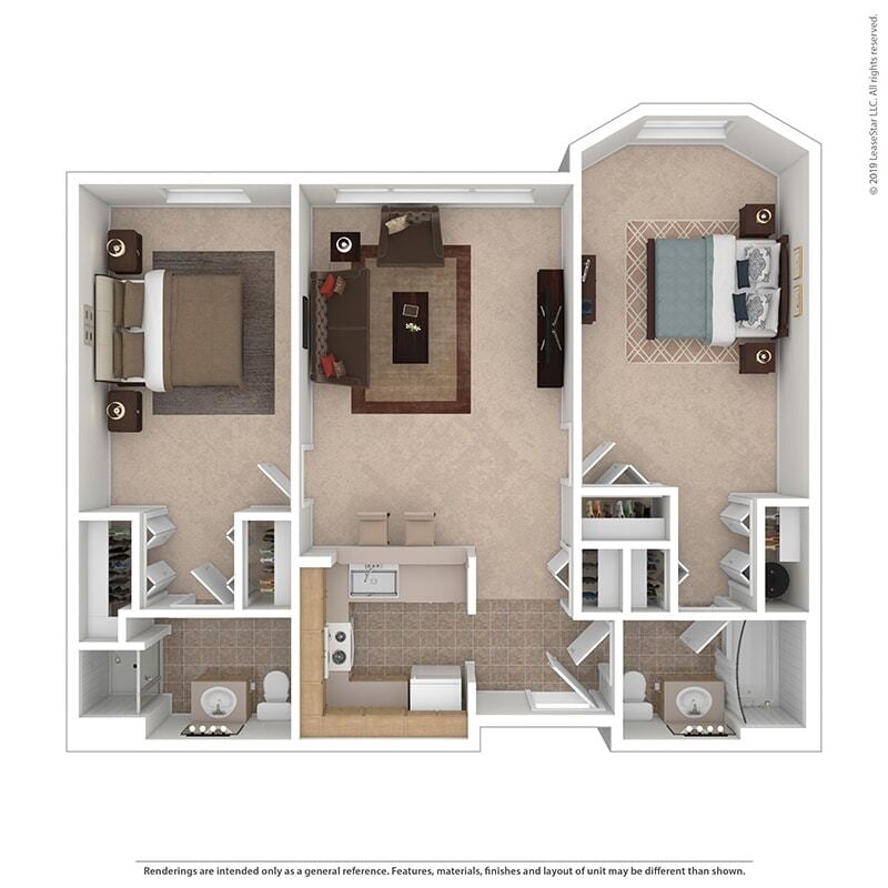 Floor Plan - Two Bedroom Two Bath