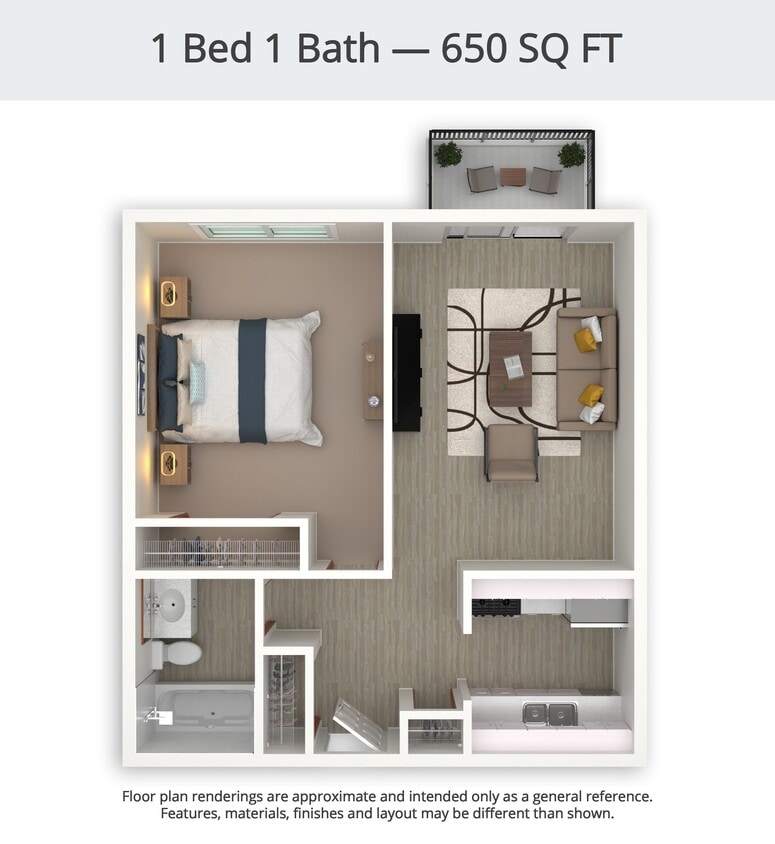 Floor Plan - 1 Bed/1 Bath