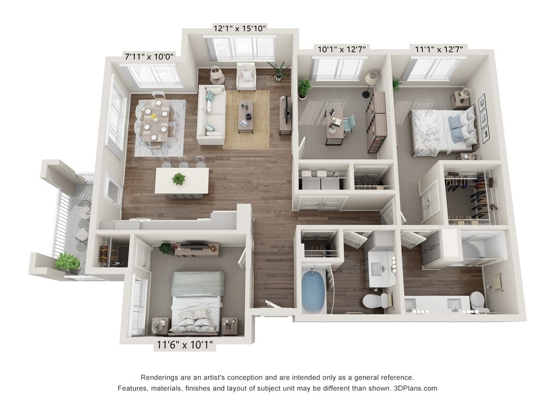 Floor Plan - Three Bedroom C1