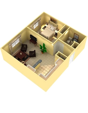 Plan A - 1 Bedroom