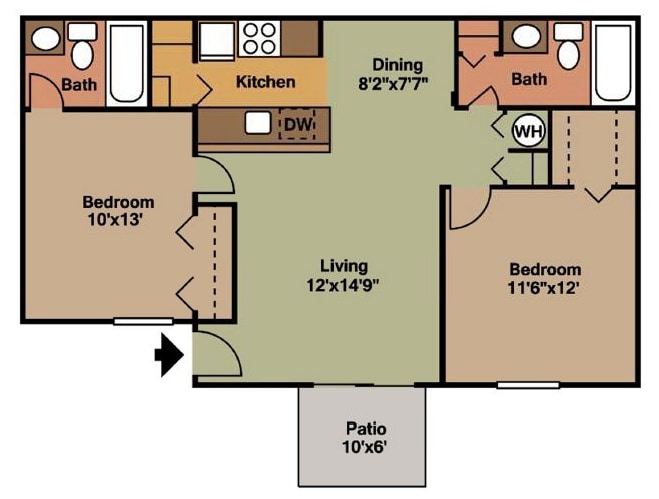 2BR/2BA - Palm
